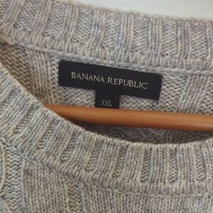 Banana Republic Light Gray Cable Knit Sweater